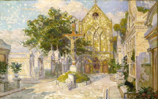 Robert Wadsworth Grafton Saint Roch Cemetery Chapel and Campo Santo France oil painting art